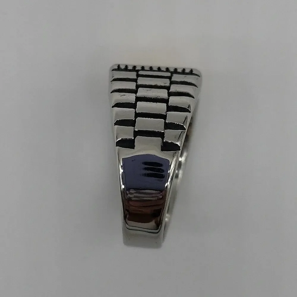 Men’s Yellow Cubic Zirconia Stainless Steel Ring Size 9 Handmade NWT
